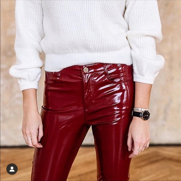 Calzedonia Red Pleather Vinyl Pants Nwt 